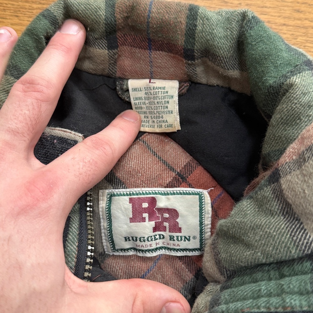 Vintage Rugged Run Plaid Puffer Jacket - Picture 2 of 3